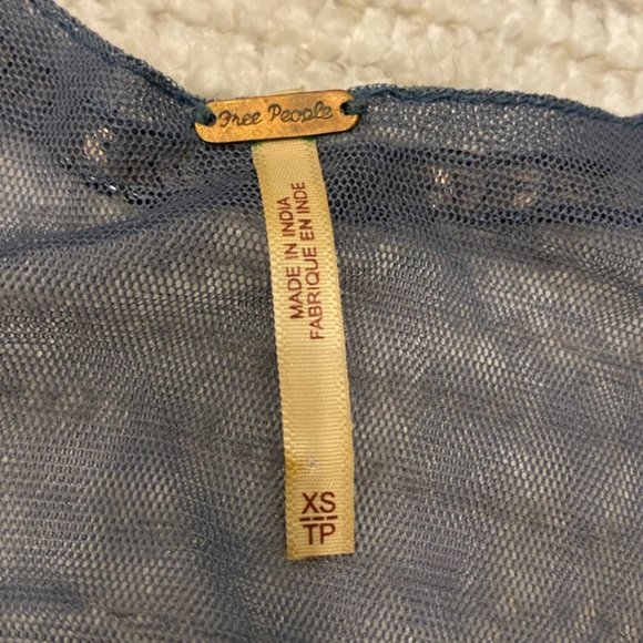 FREE PEOPLE Blue-Gray Sheer Beaded Tank - Picture 6 of 8